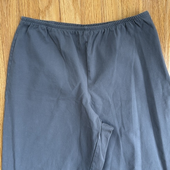 Eileen Fisher Cotton Stretch Ankle Pants Olive Green Medium Zip Elastic Waist - Picture 2 of 6